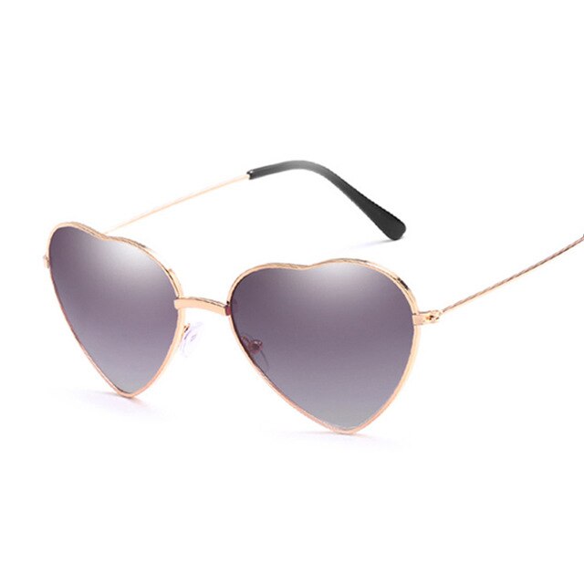 Fashion Heart Shaped Sunglasses Women Small Size Brand Designer Lady Metal Reflective Ties Red Sun Glasses Female UV400